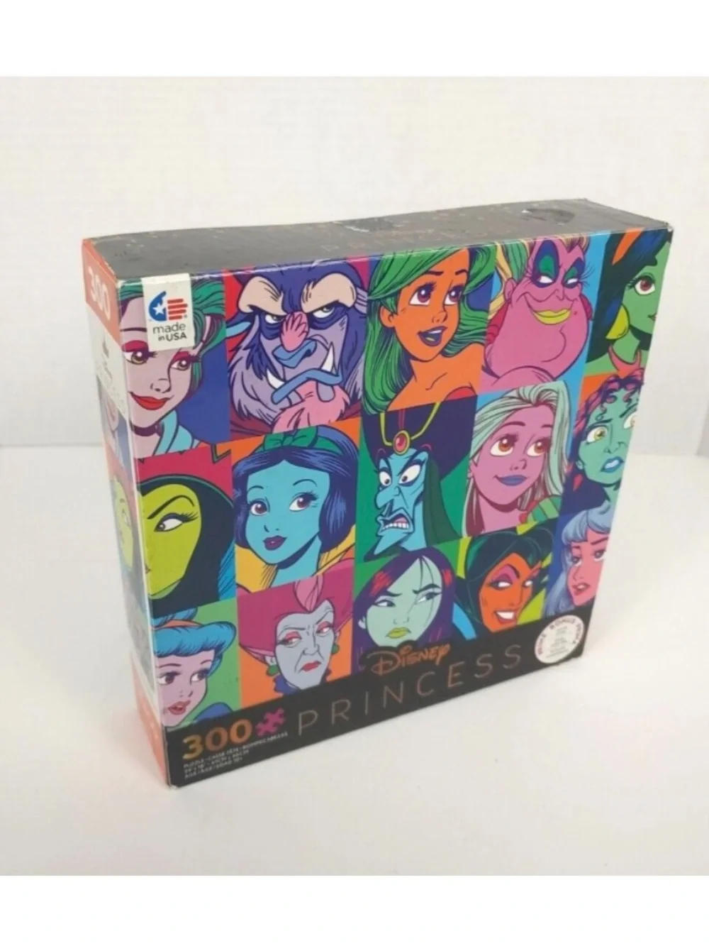 Disney Neon Pop-Art Princess & Villain Portrait Puzzle NEW 300 pieces W/Poster